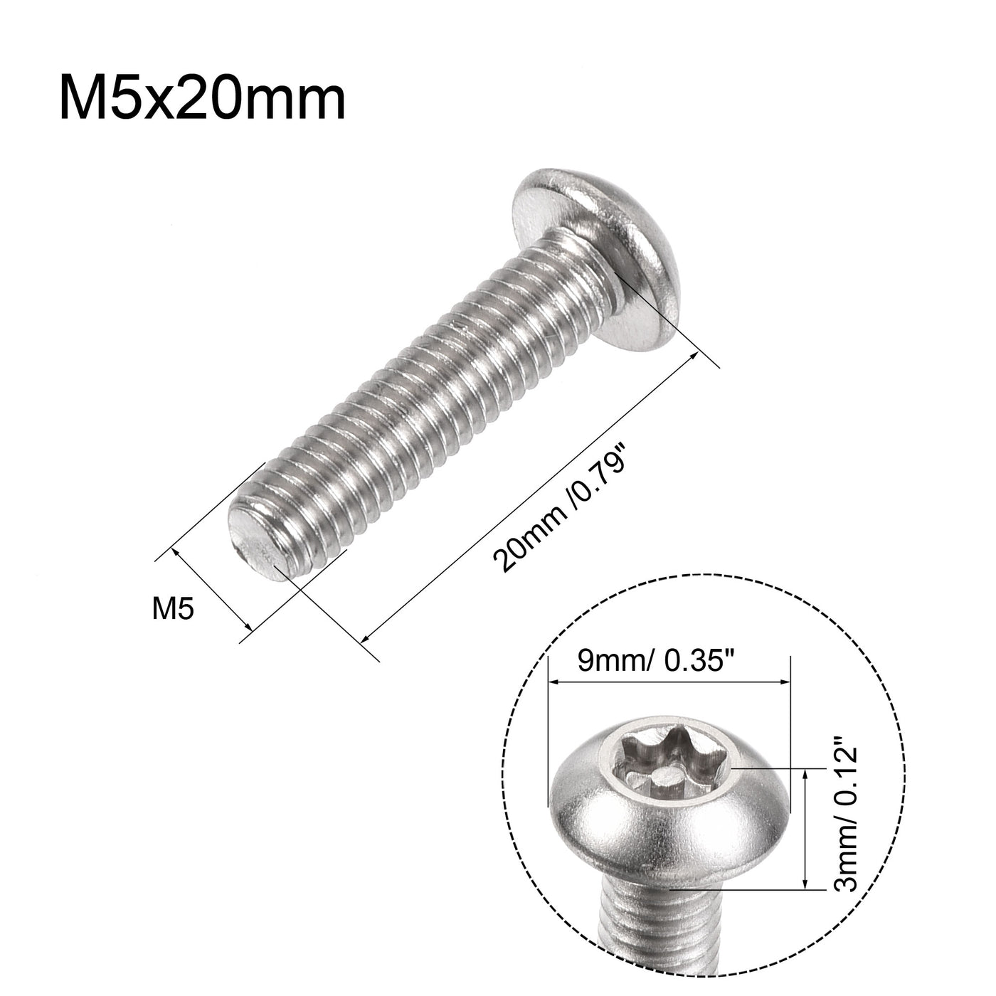 Harfington Torx Security Machine Screw, Pan Head Screws Inside Column