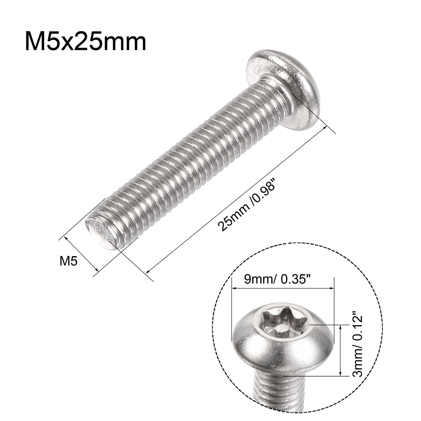 Harfington Torx Security Machine Screw, Pan Head Screws Inside Column
