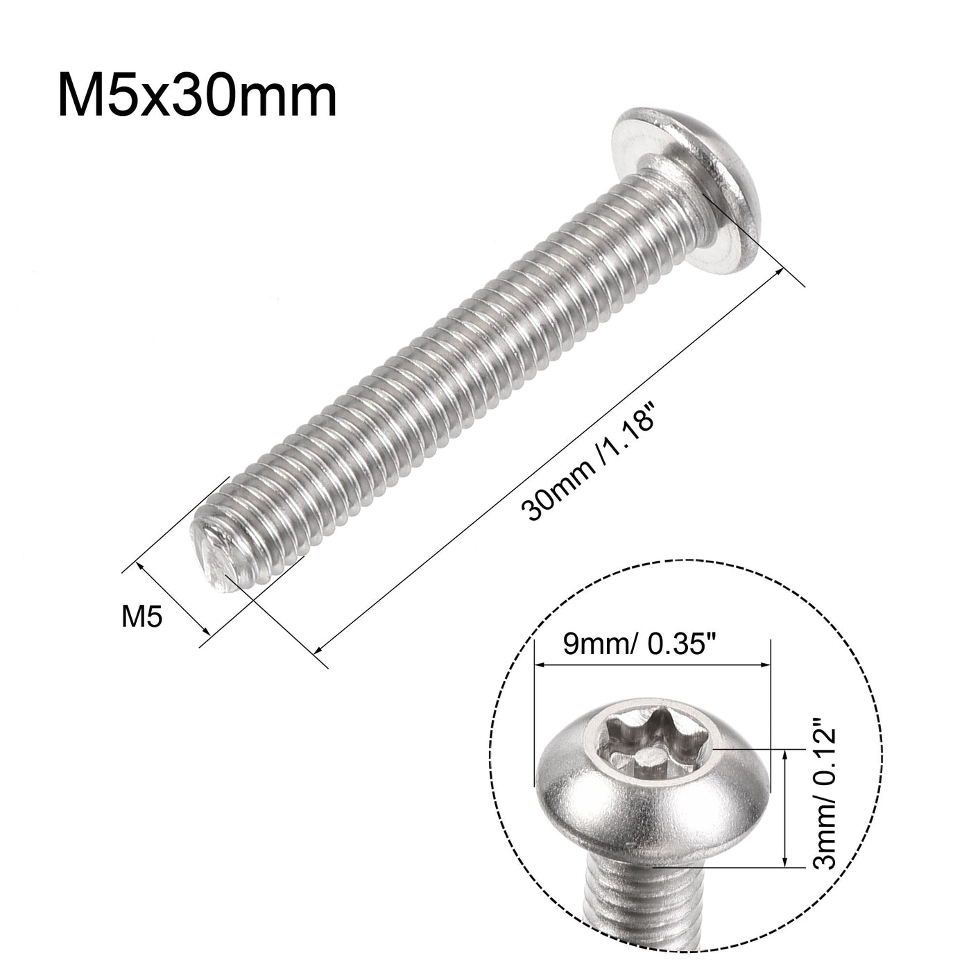 Harfington Torx Security Machine Screw, Pan Head Screws Inside Column