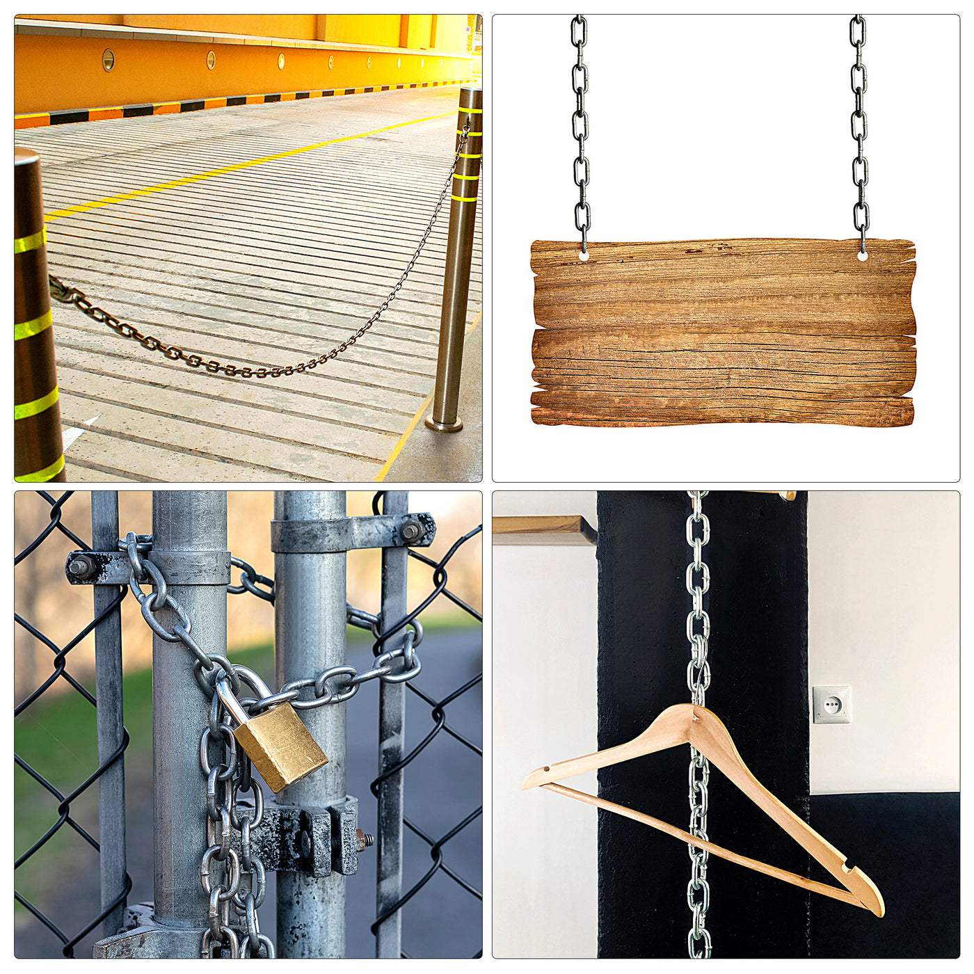 Harfington Proof Coil Chain Zinc Plated Stainless Steel for Clothes Hanging Guardrail