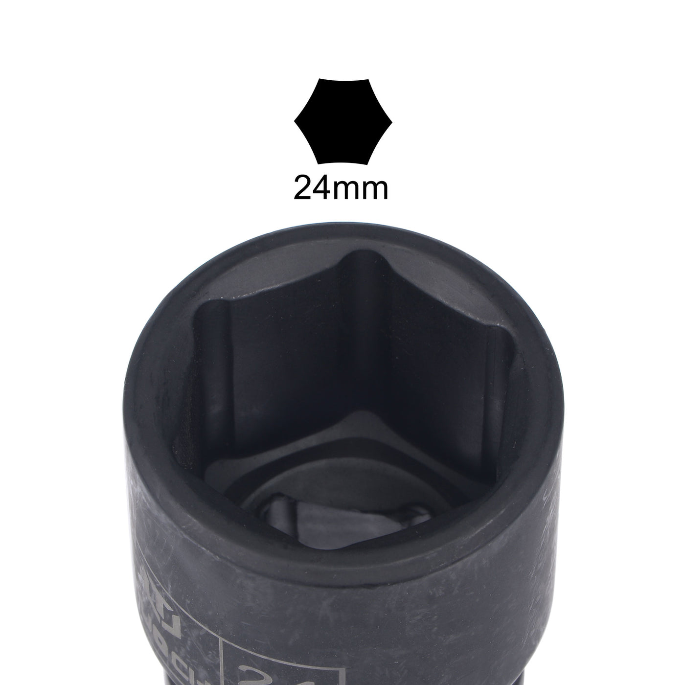 Harfington 1/2" Drive by 24mm 6-Point Impact Socket, CR-V Steel 1.61" Length, Shallow Metric Sizes
