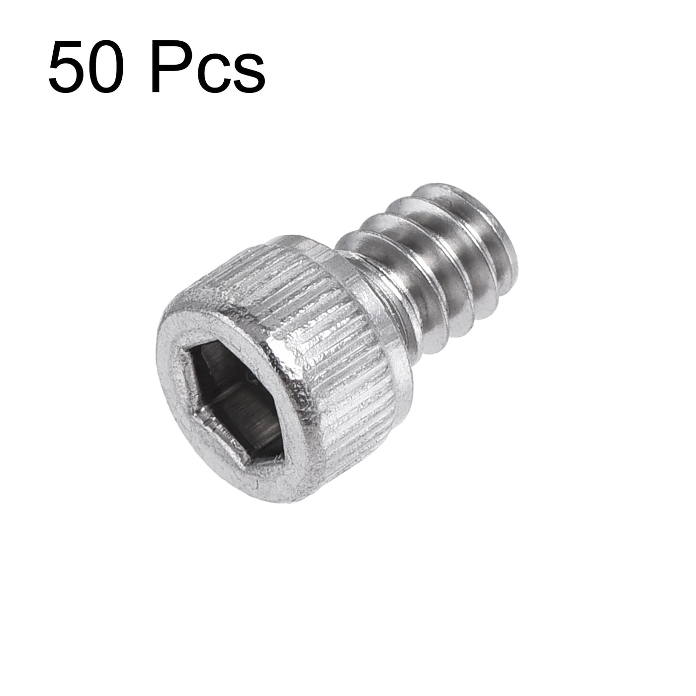 Harfington #6-32x3/16" Hex Socket Head Cap Screw Bolts 304 Stainless Steel Polished 50pcs