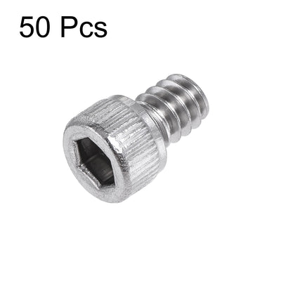 Harfington #6-32x3/16" Hex Socket Head Cap Screw Bolts 304 Stainless Steel Polished 50pcs
