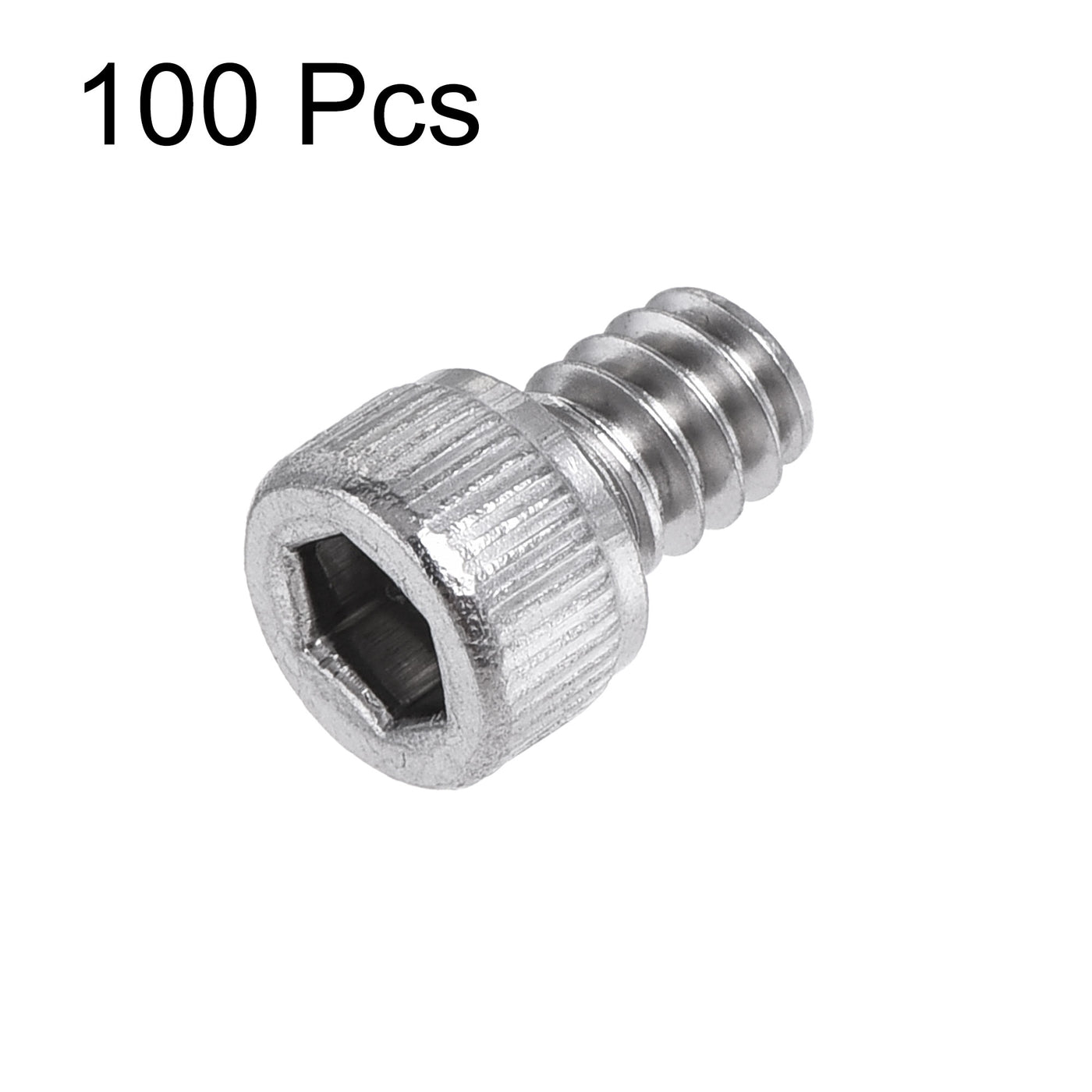 Harfington #6-32x3/16" Hex Socket Head Cap Screw Bolts 304 Stainless Steel Polished 100pcs