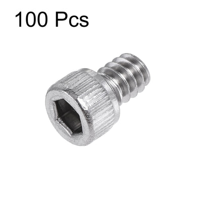 Harfington #6-32x3/16" Hex Socket Head Cap Screw Bolts 304 Stainless Steel Polished 100pcs