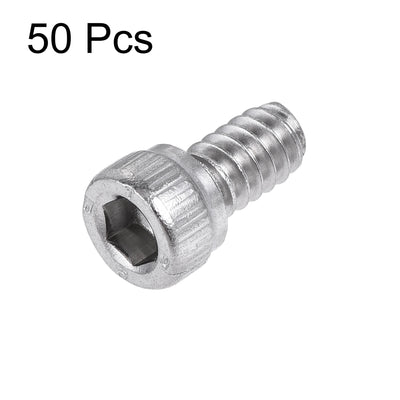 Harfington #6-32x1/4" Hex Socket Head Cap Screw Bolts 304 Stainless Steel Polished 50pcs