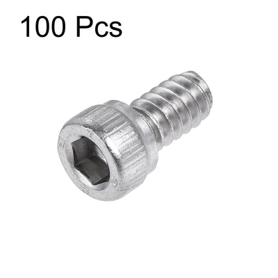 Harfington #6-32x1/4" Hex Socket Head Cap Screw Bolts 304 Stainless Steel Polished 100pcs