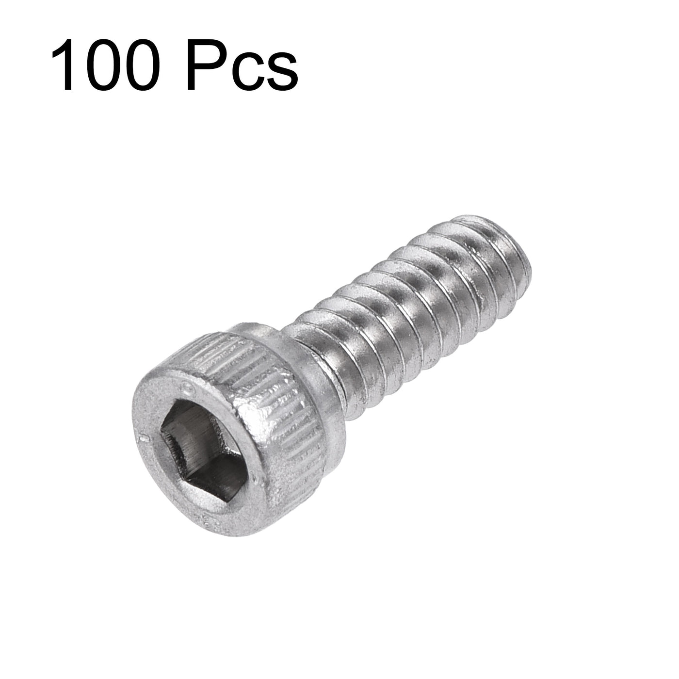 Harfington #6-32x3/8" Hex Socket Head Cap Screw Bolts 304 Stainless Steel Polished 100pcs