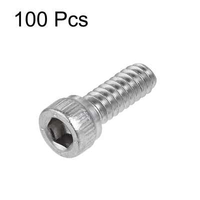 Harfington #6-32x3/8" Hex Socket Head Cap Screw Bolts 304 Stainless Steel Polished 100pcs
