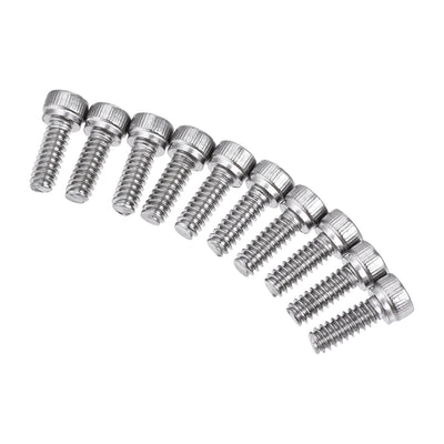 Harfington #6-32x3/8" Hex Socket Head Cap Screw Bolts 304 Stainless Steel Polished 100pcs