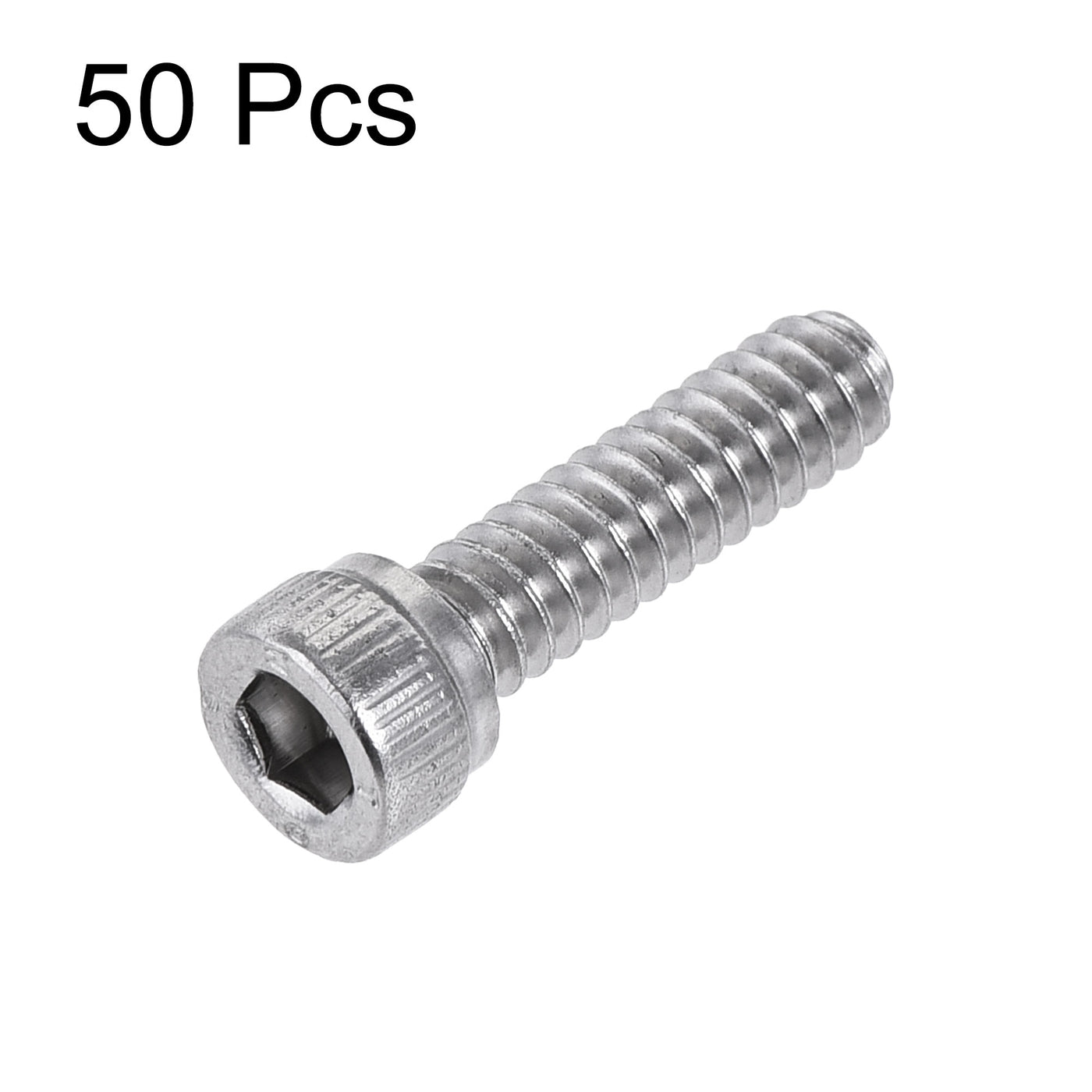 Harfington #6-32x1/2" Hex Socket Head Cap Screw Bolts 304 Stainless Steel Polished 50pcs