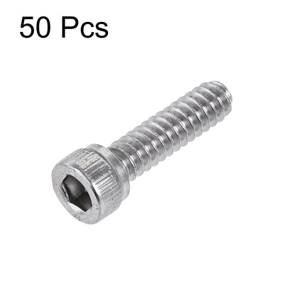 Harfington #6-32x1/2" Hex Socket Head Cap Screw Bolts 304 Stainless Steel Polished 50pcs