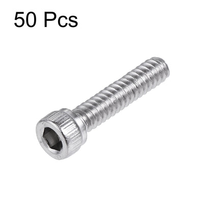 Harfington #6-32x5/8" Hex Socket Head Cap Screw Bolts 304 Stainless Steel Polished 50pcs
