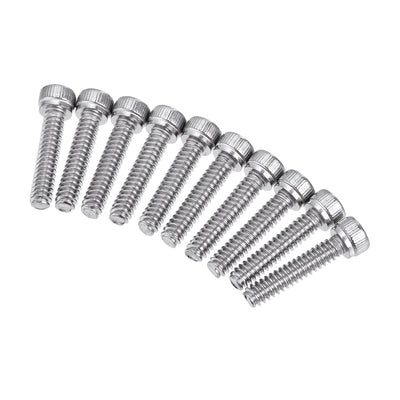 Harfington #6-32x5/8" Hex Socket Head Cap Screw Bolts 304 Stainless Steel Polished 50pcs