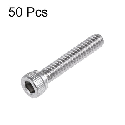 Harfington #6-32x3/4" Hex Socket Head Cap Screw Bolts 304 Stainless Steel Polished 50pcs