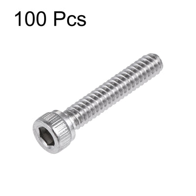 Harfington #6-32x3/4" Hex Socket Head Cap Screw Bolts 304 Stainless Steel Polished 100pcs