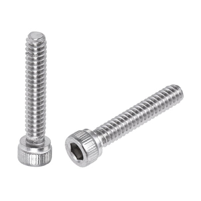 Harfington #6-32x3/4" Hex Socket Head Cap Screw Bolts 304 Stainless Steel Polished 100pcs