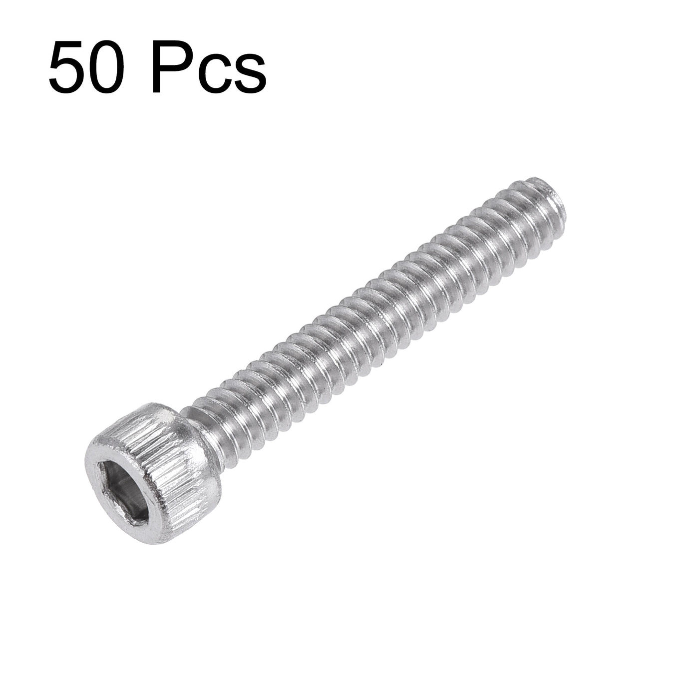 Harfington #6-32x7/8" Hex Socket Head Cap Screw Bolts 304 Stainless Steel Polished 50pcs