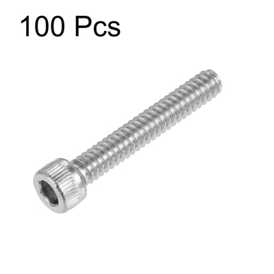 Harfington #6-32x7/8" Hex Socket Head Cap Screw Bolts 304 Stainless Steel Polished 100pcs