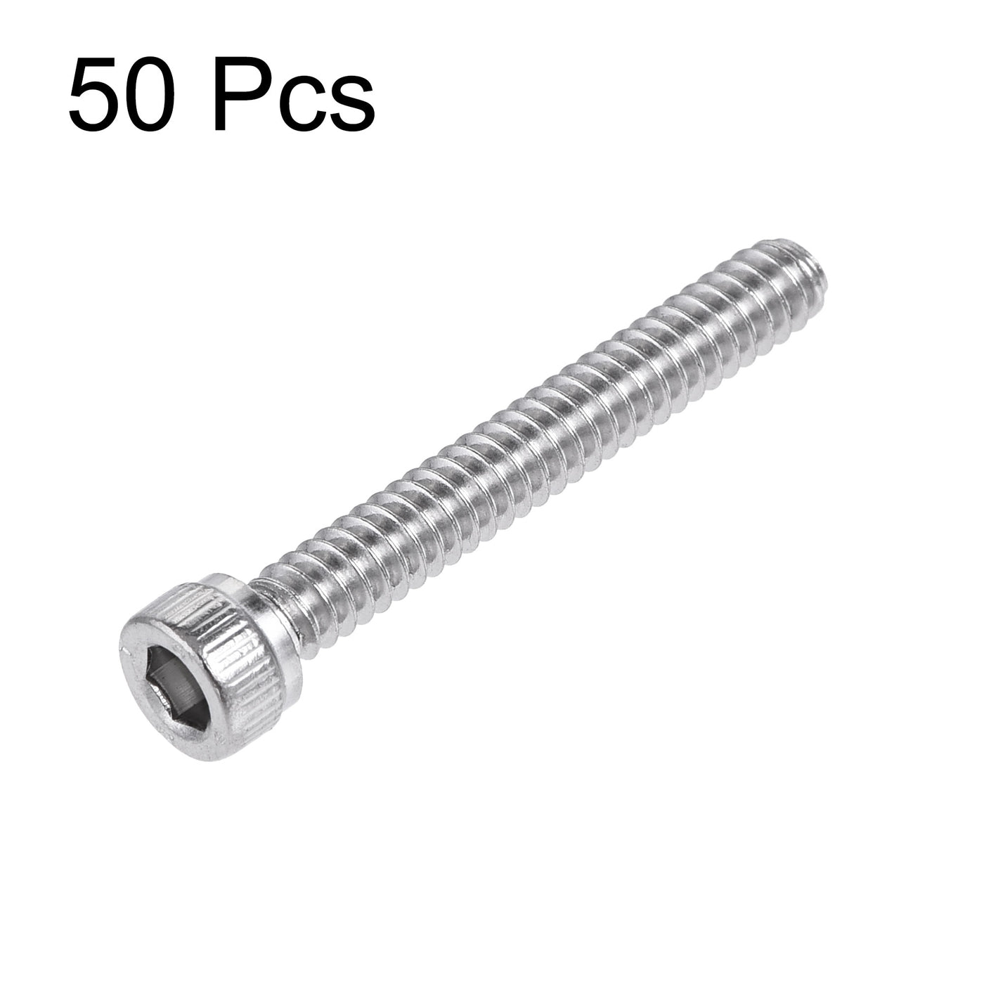 Harfington #6-32x1" Hex Socket Head Cap Screw Bolts 304 Stainless Steel Polished 50pcs