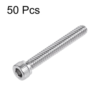 Harfington #6-32x1" Hex Socket Head Cap Screw Bolts 304 Stainless Steel Polished 50pcs