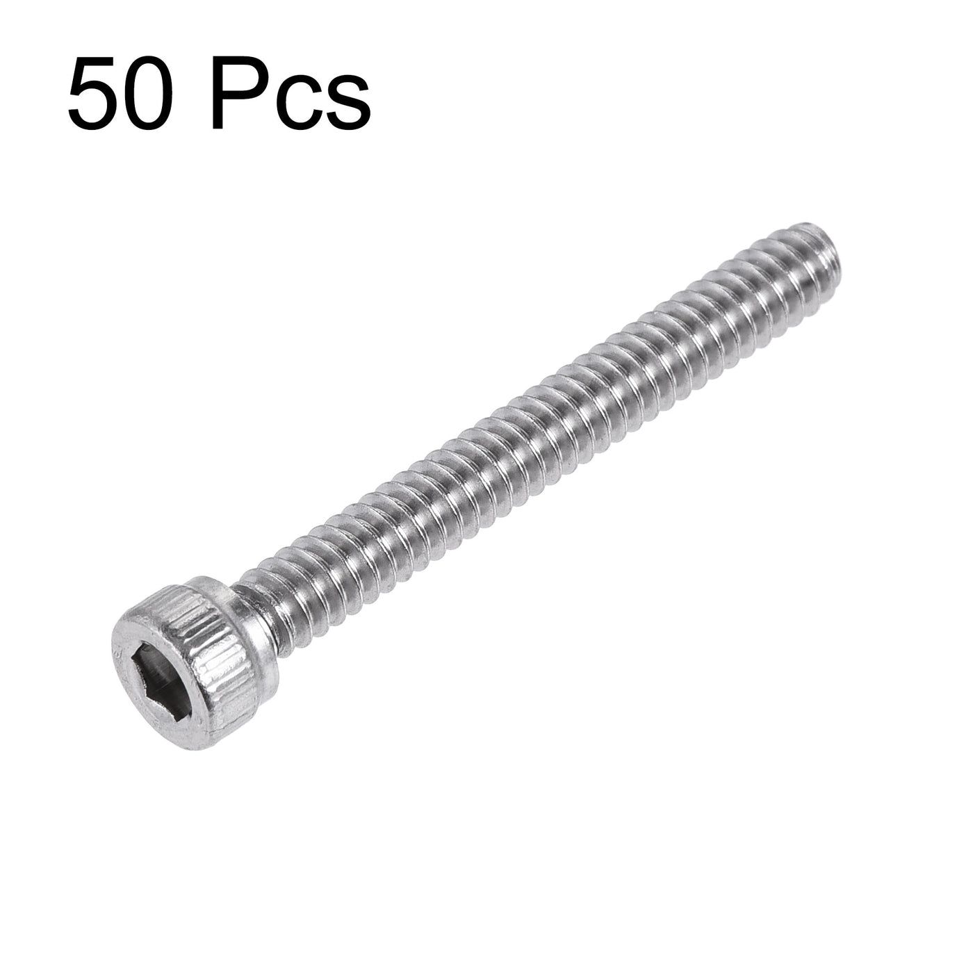Harfington #6-32x1-1/8" Hex Socket Head Cap Screw Bolts 304 Stainless Steel Polished 50pcs