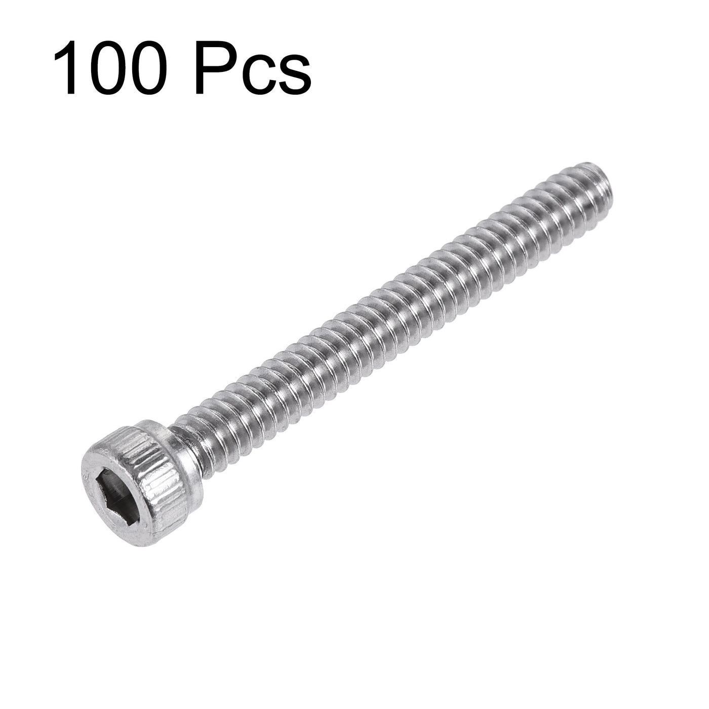 Harfington #6-32x1-1/8" Hex Socket Head Cap Screw Bolts 304 Stainless Steel Polished 100pcs