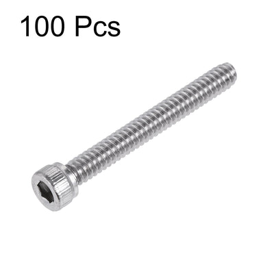 Harfington #6-32x1-1/8" Hex Socket Head Cap Screw Bolts 304 Stainless Steel Polished 100pcs