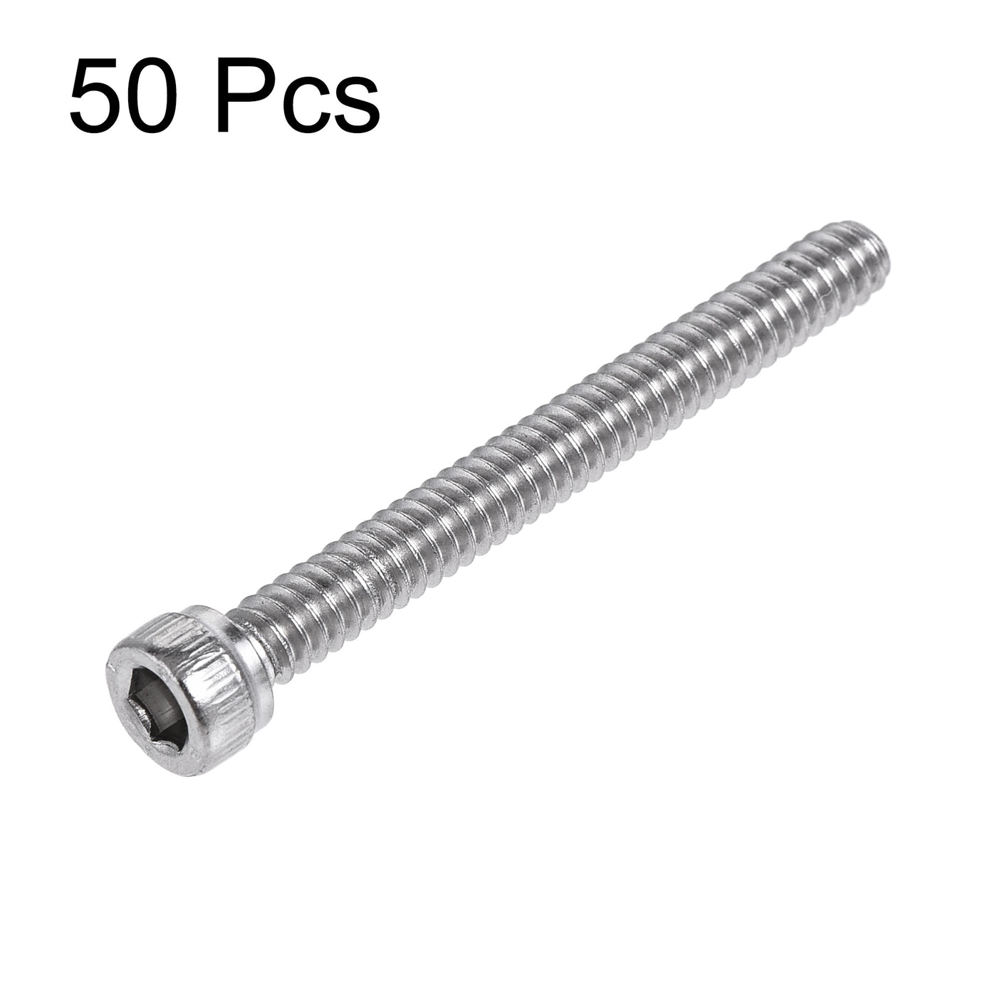 Harfington #6-32x1-1/4" Hex Socket Head Cap Screw Bolts 304 Stainless Steel Polished 50pcs