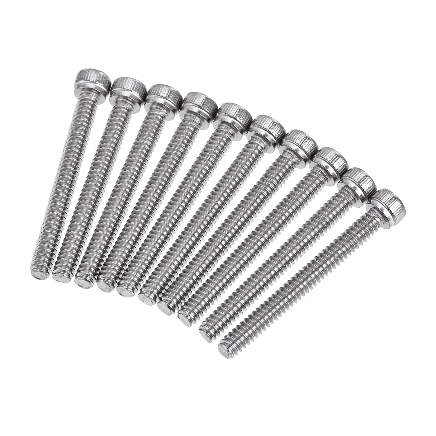 Harfington #6-32x1-1/4" Hex Socket Head Cap Screw Bolts 304 Stainless Steel Polished 50pcs