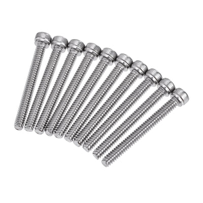Harfington #6-32x1-1/4" Hex Socket Head Cap Screw Bolts 304 Stainless Steel Polished 50pcs