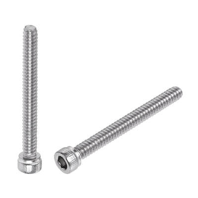 Harfington #6-32x1-1/4" Hex Socket Head Cap Screw Bolts 304 Stainless Steel Polished 50pcs