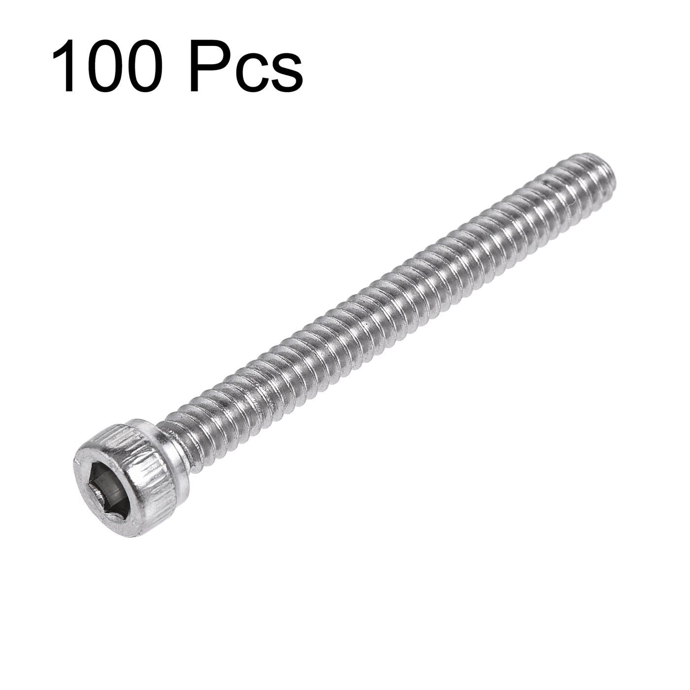 Harfington #6-32x1-1/4" Hex Socket Head Cap Screw Bolts 304 Stainless Steel Polished 100pcs