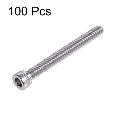 Harfington #6-32x1-1/4" Hex Socket Head Cap Screw Bolts 304 Stainless Steel Polished 100pcs