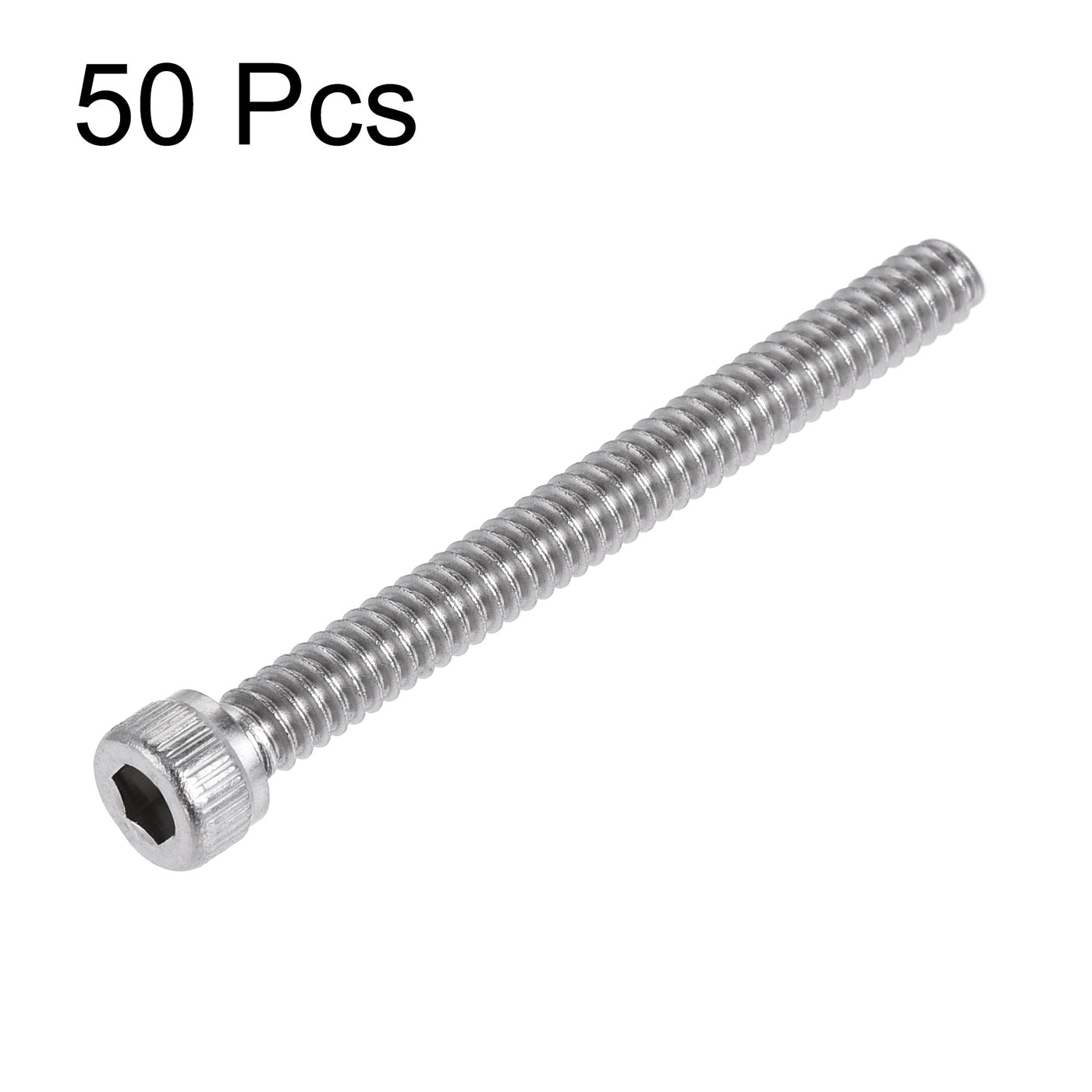 Harfington #6-32x1-3/8" Hex Socket Head Cap Screw Bolts 304 Stainless Steel Polished 50pcs