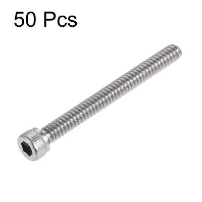 Harfington #6-32x1-3/8" Hex Socket Head Cap Screw Bolts 304 Stainless Steel Polished 50pcs