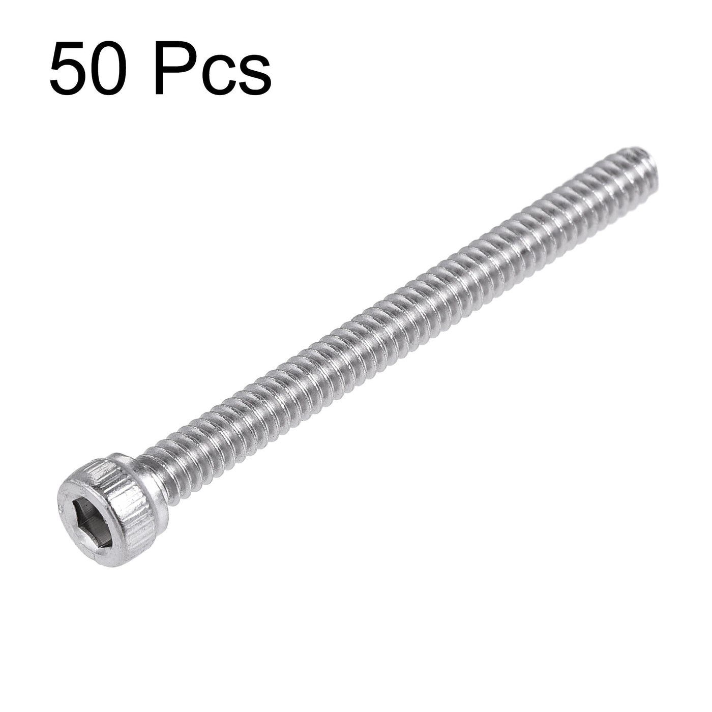 Harfington #6-32x1-1/2" Hex Socket Head Cap Screw Bolts 304 Stainless Steel Polished 50pcs