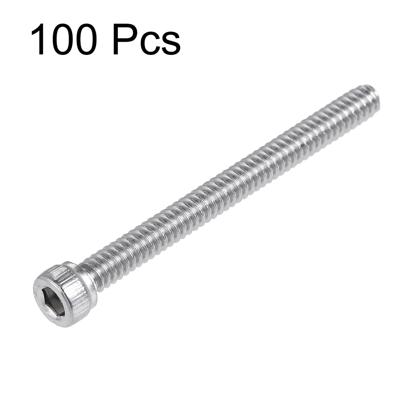 Harfington #6-32x1-1/2" Hex Socket Head Cap Screw Bolts 304 Stainless Steel Polished 100pcs