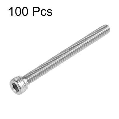 Harfington #6-32x1-1/2" Hex Socket Head Cap Screw Bolts 304 Stainless Steel Polished 100pcs