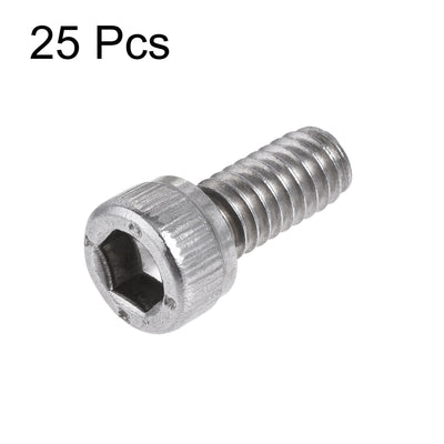 Harfington #8-32x3/8" Hex Socket Head Cap Screw Bolts 304 Stainless Steel Polished 25pcs
