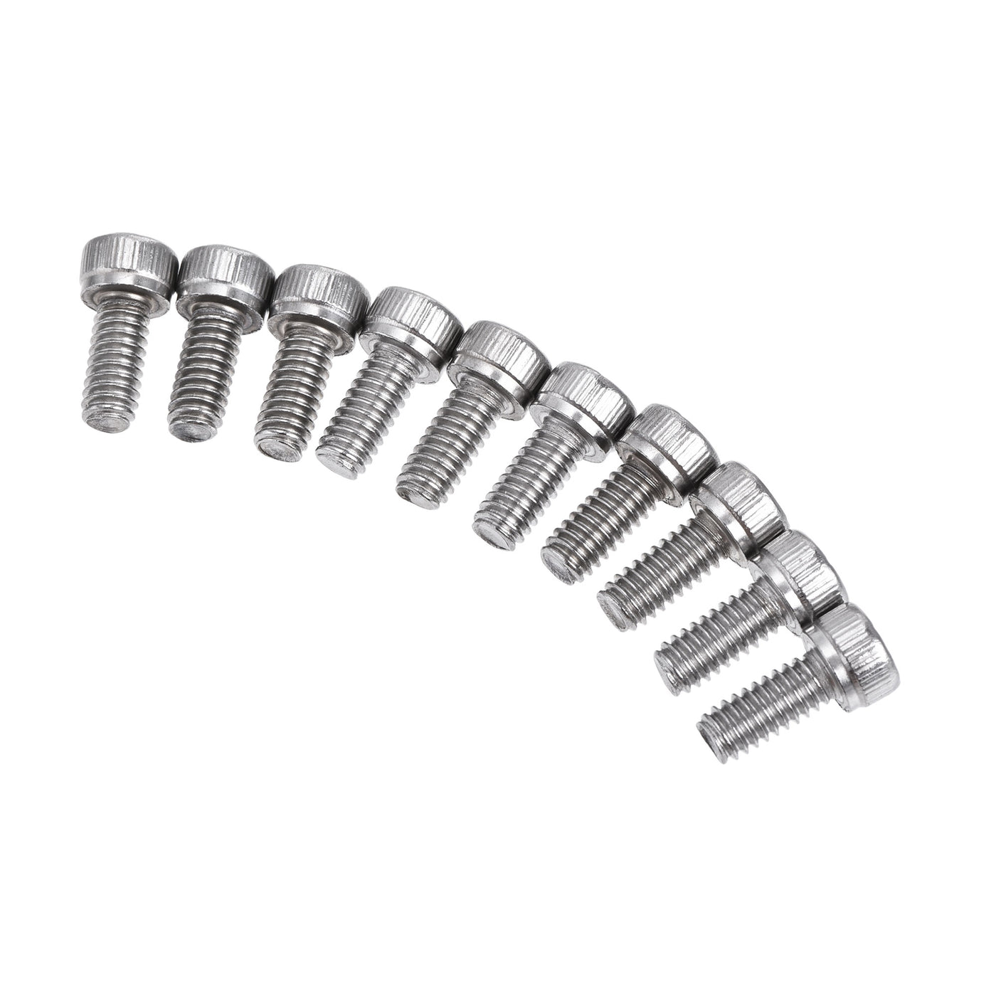 Harfington #8-32x3/8" Hex Socket Head Cap Screw Bolts 304 Stainless Steel Polished 25pcs