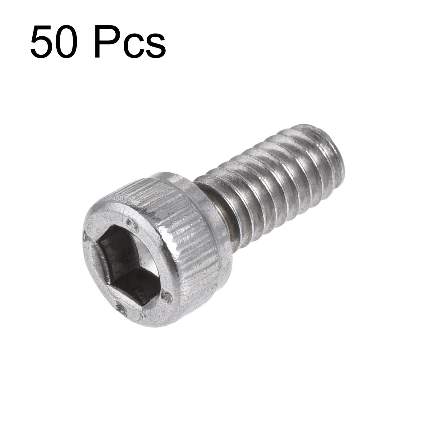 Harfington #8-32x3/8" Hex Socket Head Cap Screw Bolts 304 Stainless Steel Polished 50pcs