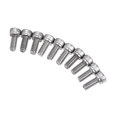 Harfington #8-32x3/8" Hex Socket Head Cap Screw Bolts 304 Stainless Steel Polished 50pcs