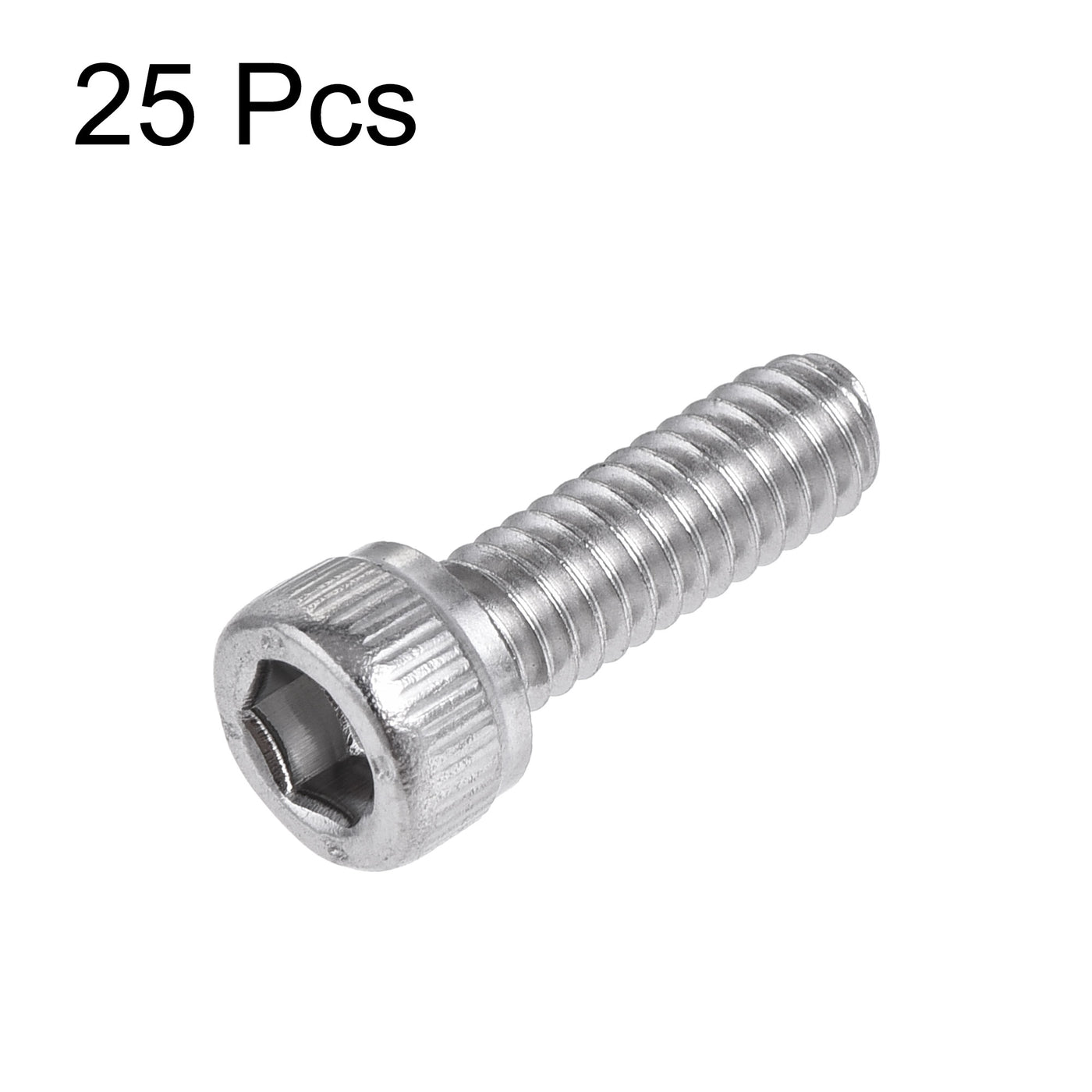 Harfington #8-32x1/2" Hex Socket Head Cap Screw Bolts 304 Stainless Steel Polished 25pcs