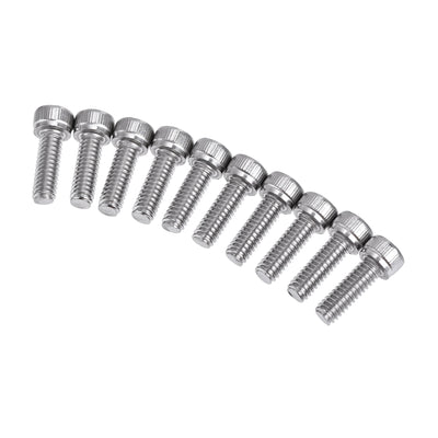 Harfington #8-32x1/2" Hex Socket Head Cap Screw Bolts 304 Stainless Steel Polished 25pcs