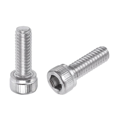 Harfington #8-32x1/2" Hex Socket Head Cap Screw Bolts 304 Stainless Steel Polished 25pcs
