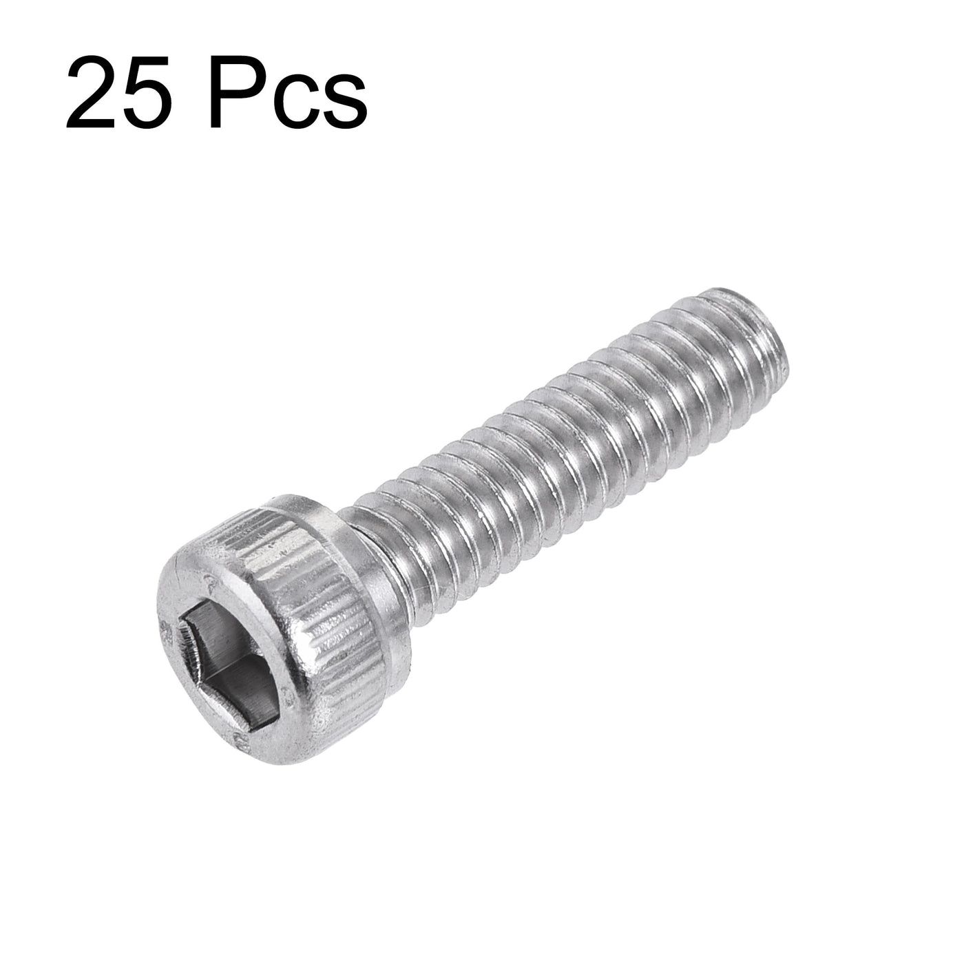 Harfington #8-32x5/8" Hex Socket Head Cap Screw Bolts 304 Stainless Steel Polished 25pcs