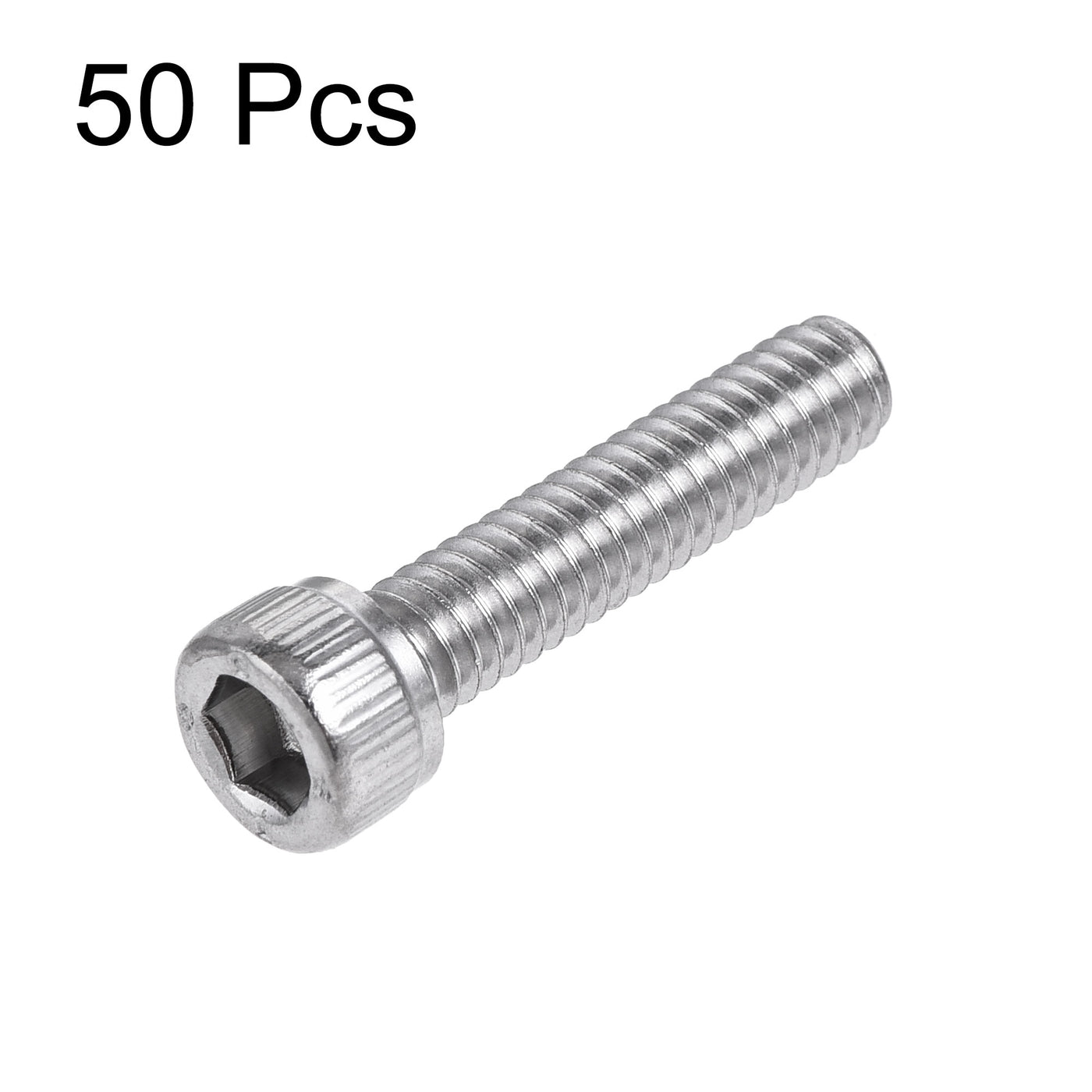 Harfington #8-32x3/4" Hex Socket Head Cap Screw Bolts 304 Stainless Steel Polished 50pcs