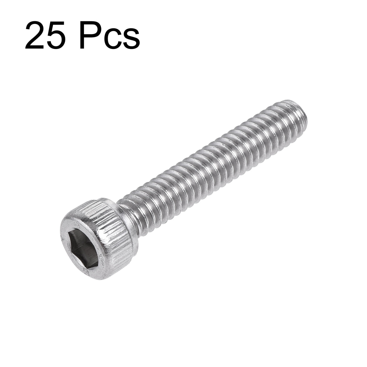 Harfington #8-32x7/8" Hex Socket Head Cap Screw Bolts 304 Stainless Steel Polished 25pcs