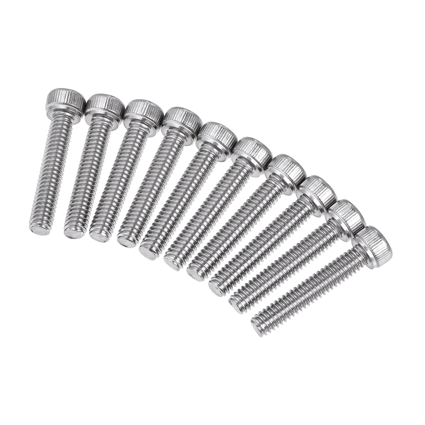 Harfington #8-32x7/8" Hex Socket Head Cap Screw Bolts 304 Stainless Steel Polished 25pcs